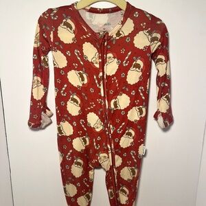 Gigi and Max Bamboo zip sleeper santa Christmas print play condition